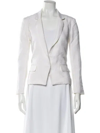 Pre-owned Nili Lotan Linen Blazer In White