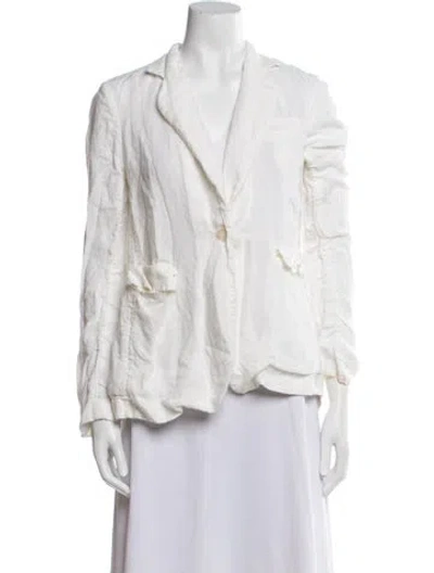 Pre-owned Nili Lotan Linen Blazer In White