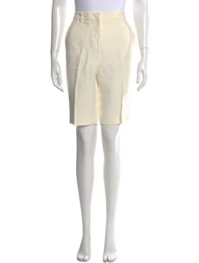 Pre-owned Nili Lotan Linen Knee-length Shorts In Yellow
