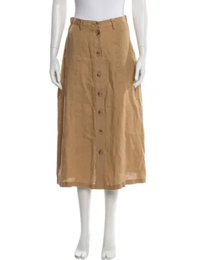 Pre-owned Nili Lotan Linen Long Skirt In Neutral