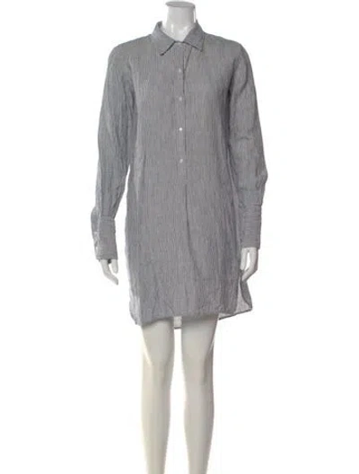 Pre-owned Nili Lotan Linen Mini Dress In Gray