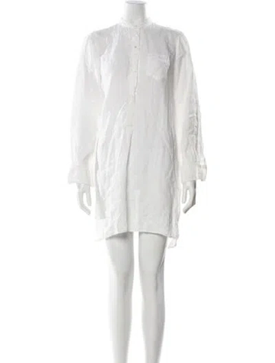 Pre-owned Nili Lotan Linen Mini Dress In White