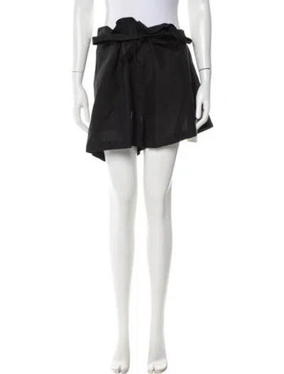 Pre-owned Nili Lotan Linen Mini Shorts In Black