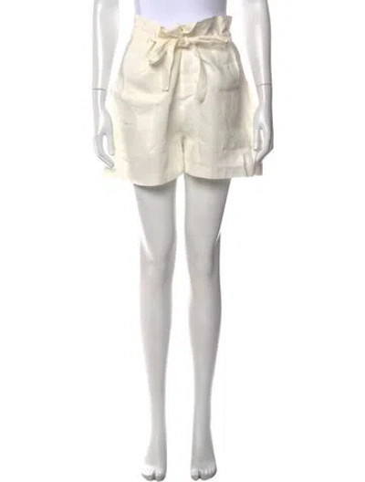 Pre-owned Nili Lotan Linen Mini Shorts In Neutral