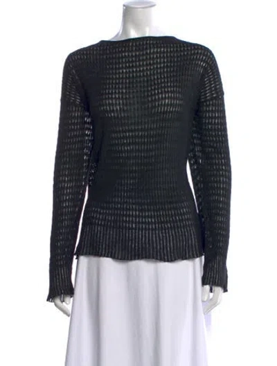 Pre-owned Nili Lotan Linen Striped Sweater In Black