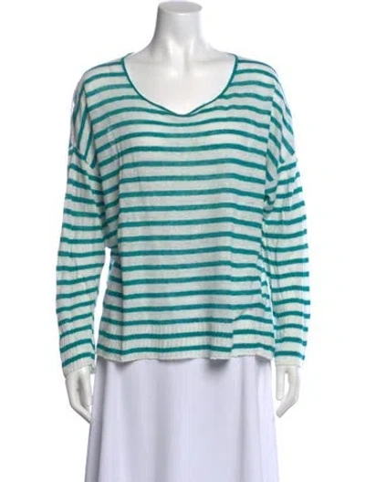 Pre-owned Nili Lotan Linen Striped Sweater In Multi