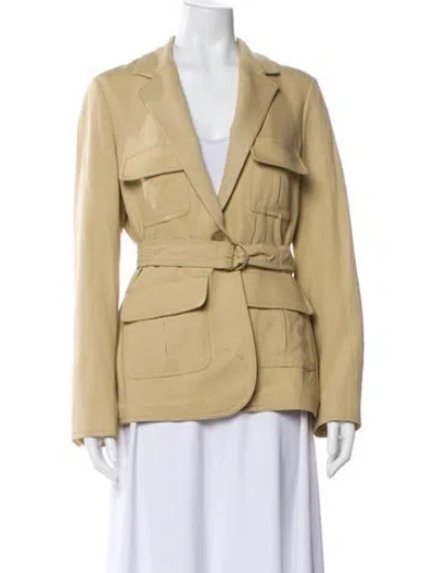 Pre-owned Nili Lotan Linen Utility Jacket In Neutral