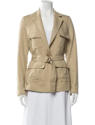 Pre-owned Nili Lotan Linen Utility Jacket In Neutral