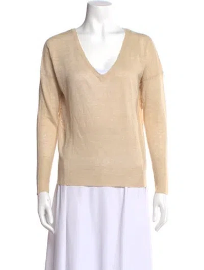 Pre-owned Nili Lotan Linen V-neck Sweater