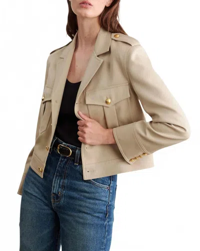 Nili Lotan Lise Cropped Military Blazer In Roosevelt Khaki