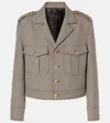 Nili Lotan Lise Cropped Houndstooth Wool Jacket In Brown