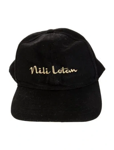 Pre-owned Nili Lotan Logo Baseball Cap In Black