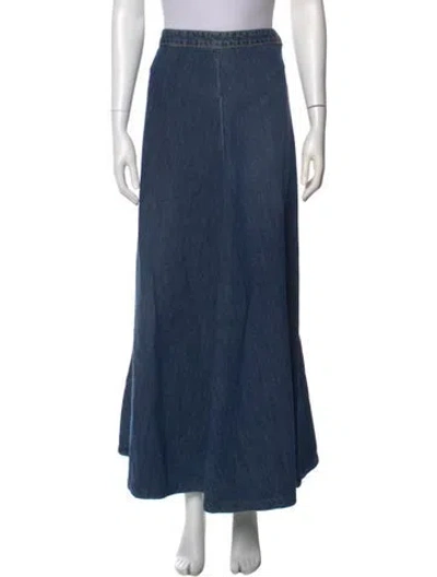 Pre-owned Nili Lotan Long Skirt In Blue