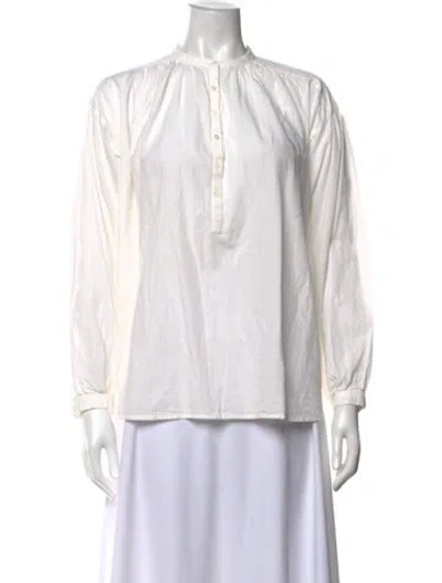 Pre-owned Nili Lotan Long Sleeve Blouse In Neutrals