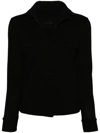 Nili Lotan Long-sleeve Cotton Blouse In Black