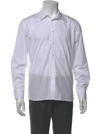 Pre-owned Nili Lotan Long Sleeve Dress Shirt In Gray