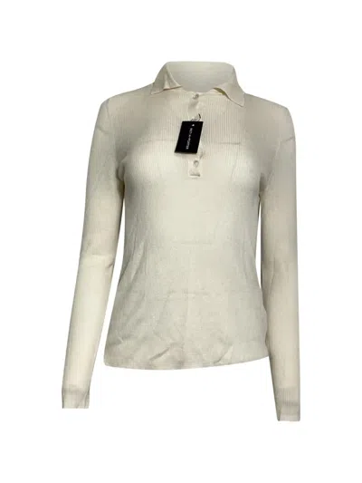 Pre-owned Nili Lotan Long-sleeve Polo Top In Neutral