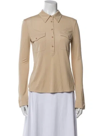 Pre-owned Nili Lotan Long Sleeve Polo W/ Tags In Neutral