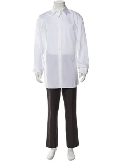 Pre-owned Nili Lotan Long Sleeve Shirt In White