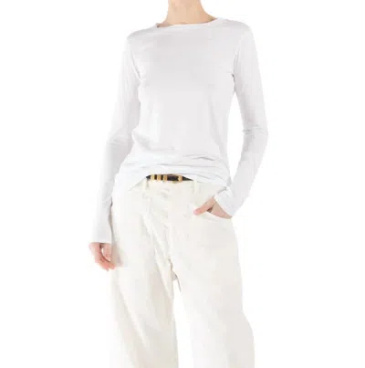 NILI LOTAN LONG SLEEVE TEE SHIRT IN WHITE