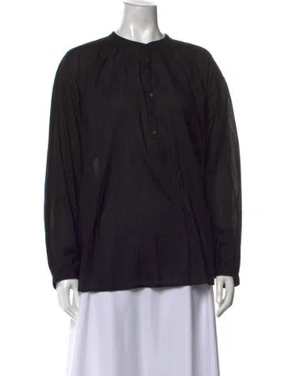 Pre-owned Nili Lotan Long Sleeve Top In Black
