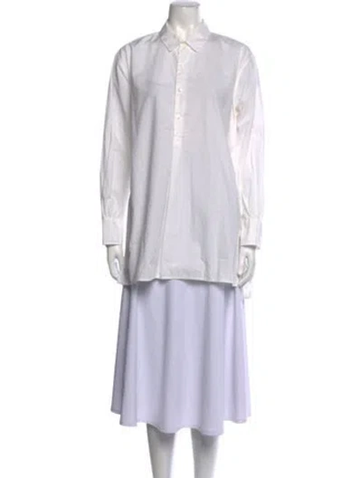 Pre-owned Nili Lotan Long Sleeve Tunic In White
