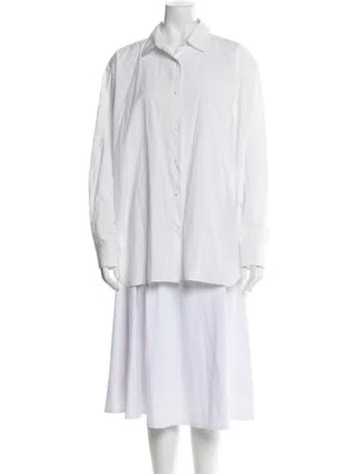 Pre-owned Nili Lotan Long Sleeve Tunic In White