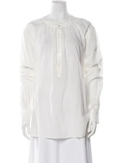 Pre-owned Nili Lotan Long Sleeve Tunic In White