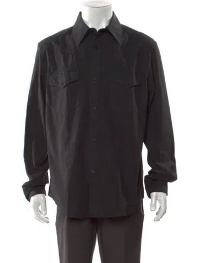 Pre-owned Nili Lotan Long Sleeve Western Shirt In Gray