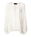 Nili Lotan Acadia Double Georgette Blouse In White