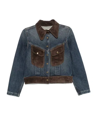 Nili Lotan Long-sleeved Denim Jacket In Black