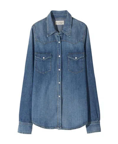 Nili Lotan Long-sleeved Denim Shirt In Blue