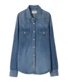 Nili Lotan Travis Cotton Chambray Shirt In Blue