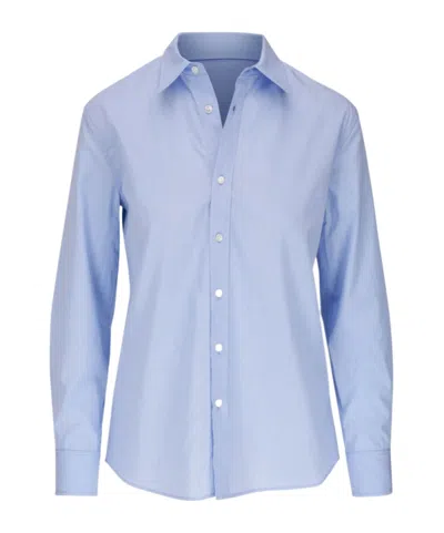 Nili Lotan Long-sleeve Cotton Shirt In Blue