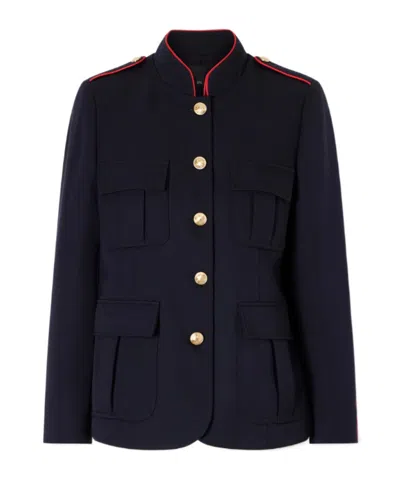 Nili Lotan Long-sleeved Single-breasted Jacket In Blue