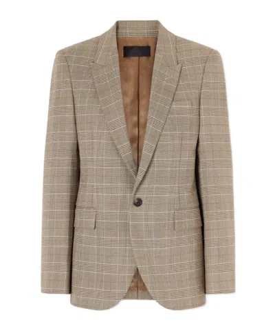 Nili Lotan Long-sleeved Suit Jacket In Brown