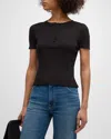 Nili Lotan Lorene Rib Short-sleeve Henley T-shirt In Black