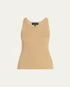 Nili Lotan Lottie Scoop-neck Tussah Silk Rib Tank Top