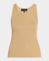 Nili Lotan Lottie Scoop-neck Tussah Silk Rib Tank Top