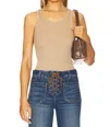 Nili Lotan Lottie Silk Tank In Camel In Brown