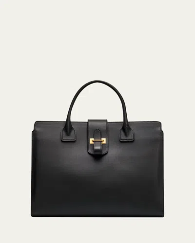 Nili Lotan Lou Leather Top-handle Bag In Black