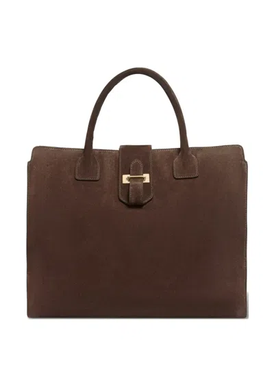 Nili Lotan Lou Suede Tote Bag In Brown