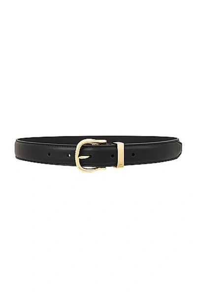 Nili Lotan Louise Belt In Black & Shiny Brass