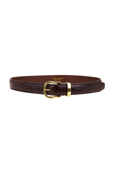 Nili Lotan Louise Belt In Dark Brown