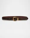 Nili Lotan Louise Leather Belt In Brown