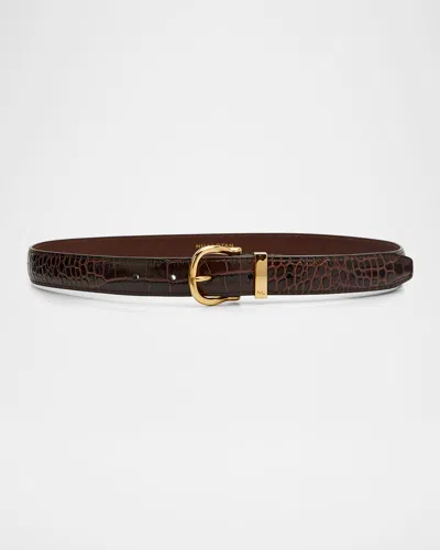 Nili Lotan Louise Leather Belt In Brown