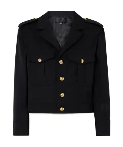 Nili Lotan Lourde Short Button Casual Jacket In Black