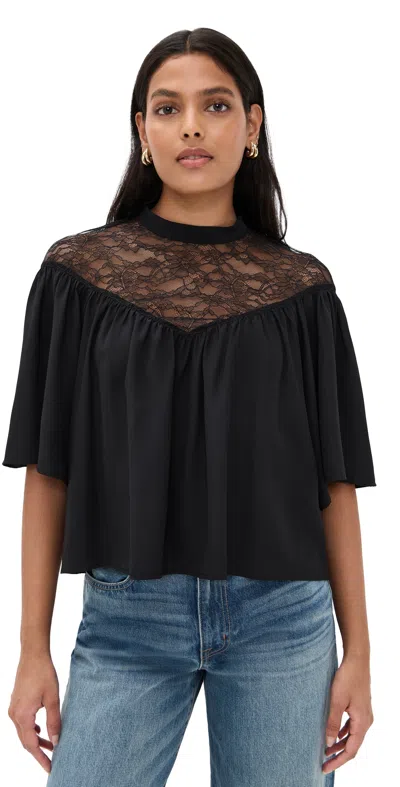 Nili Lotan Lucie Lace Blouse Black