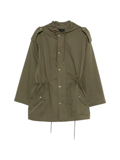 Nili Lotan Lucienne Hooded Drawstring Jacket In Green