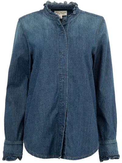 Nili Lotan Lydia Denim Shirt In Blue